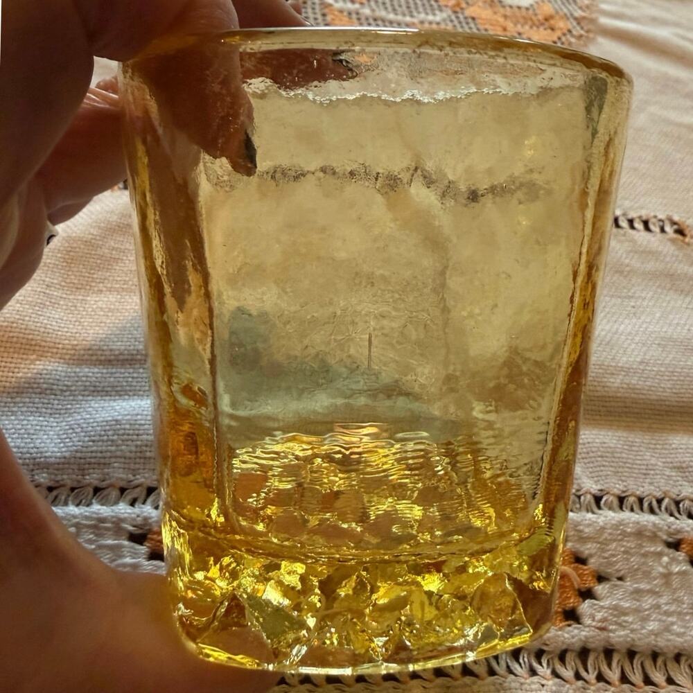 Fire & Light Signed Rocks Glass, Citrus • Arcata CA • Hand‑Poured Recycled Glass - Picture 5 of 9